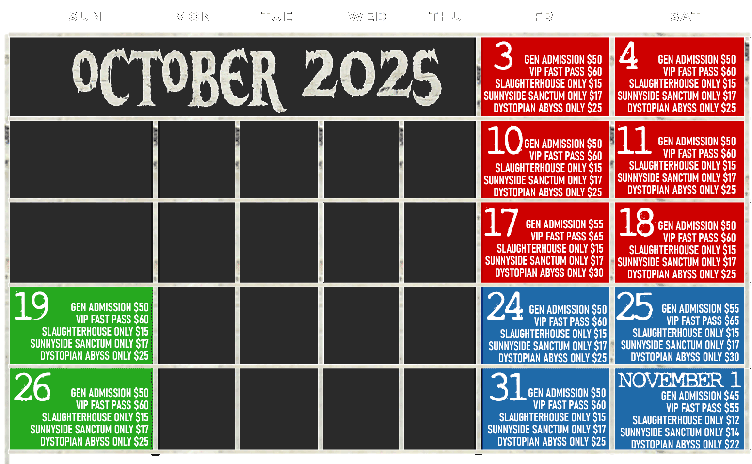 Calendar – Click to choose a date and buy tickets